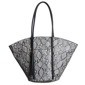 Designer Inspired Fan Shaped Python Snakeskin Tote/Shoulder Baq NWT  HANDBAG